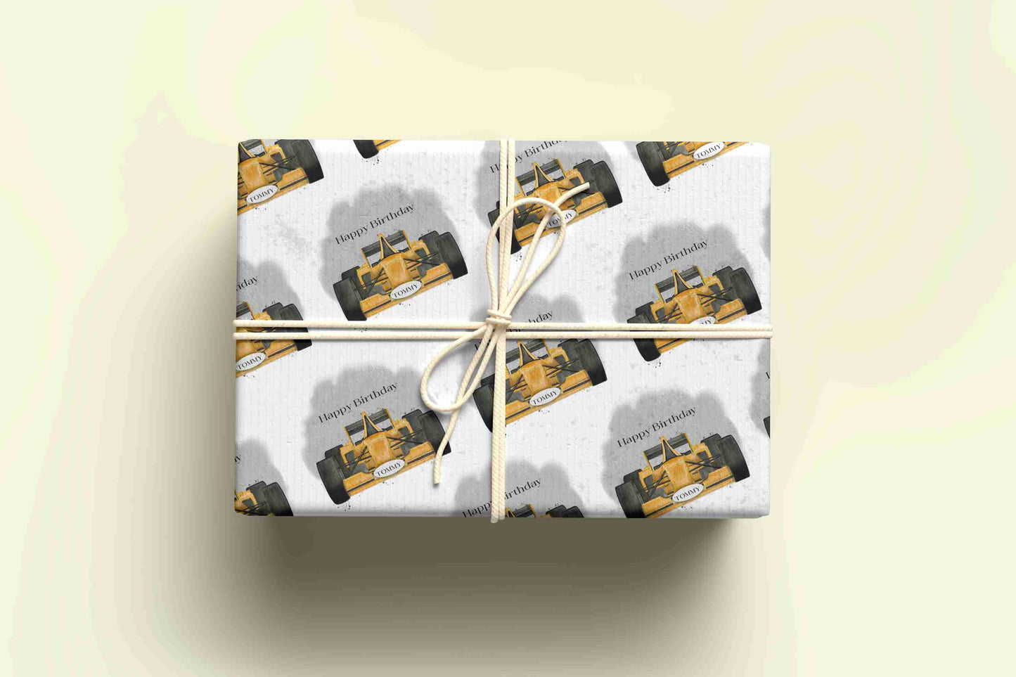 Racing Car Happy Birthday Wrapping Paper
