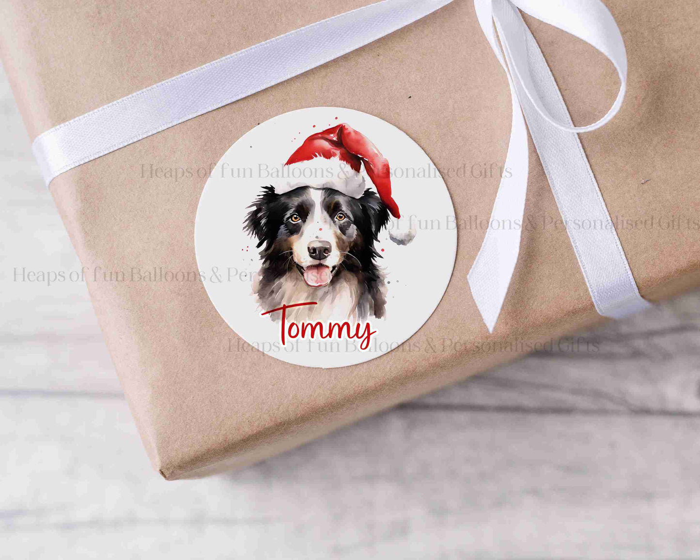 Personalised Festive Sheep Dog Christmas Stickers