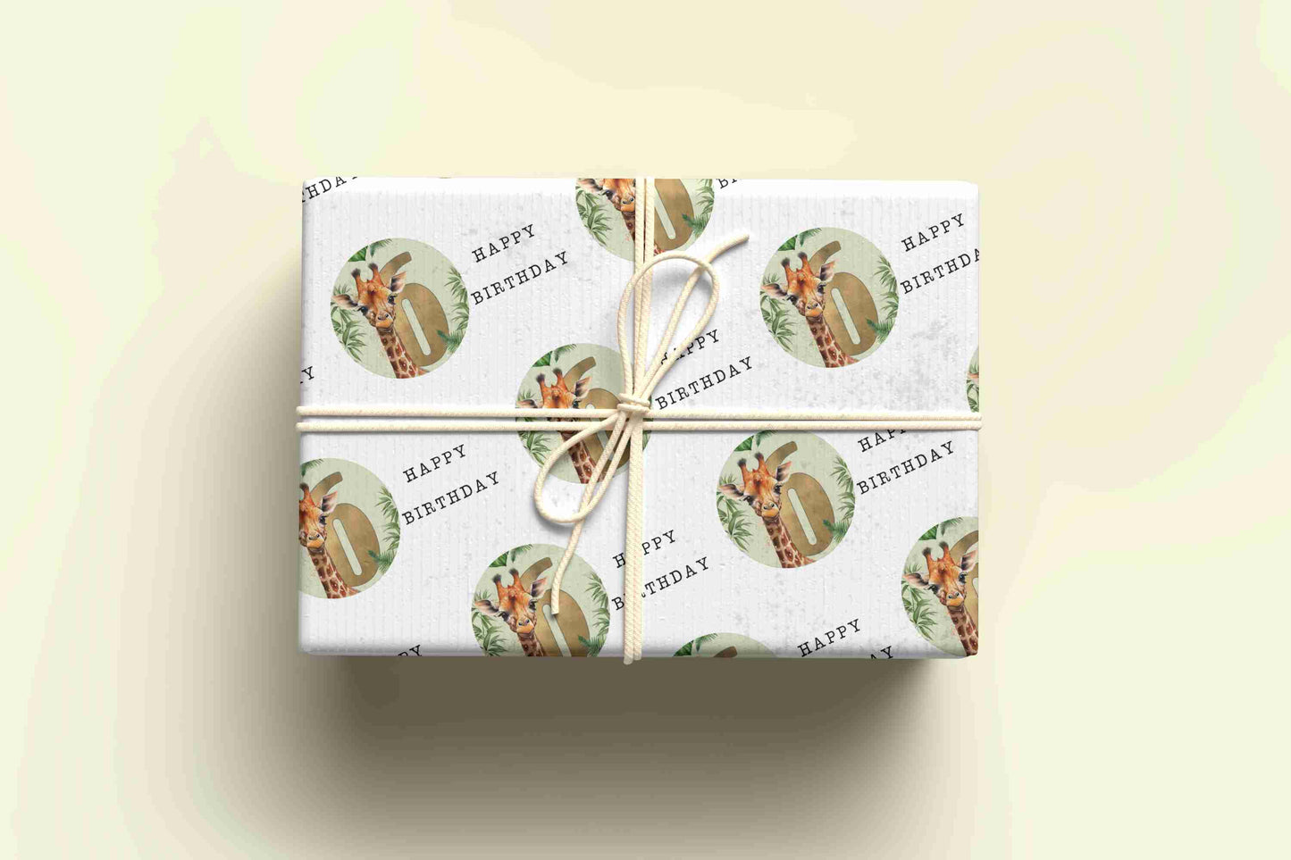 Giraffe Birthday Wrapping Paper - Ages 1 - 9