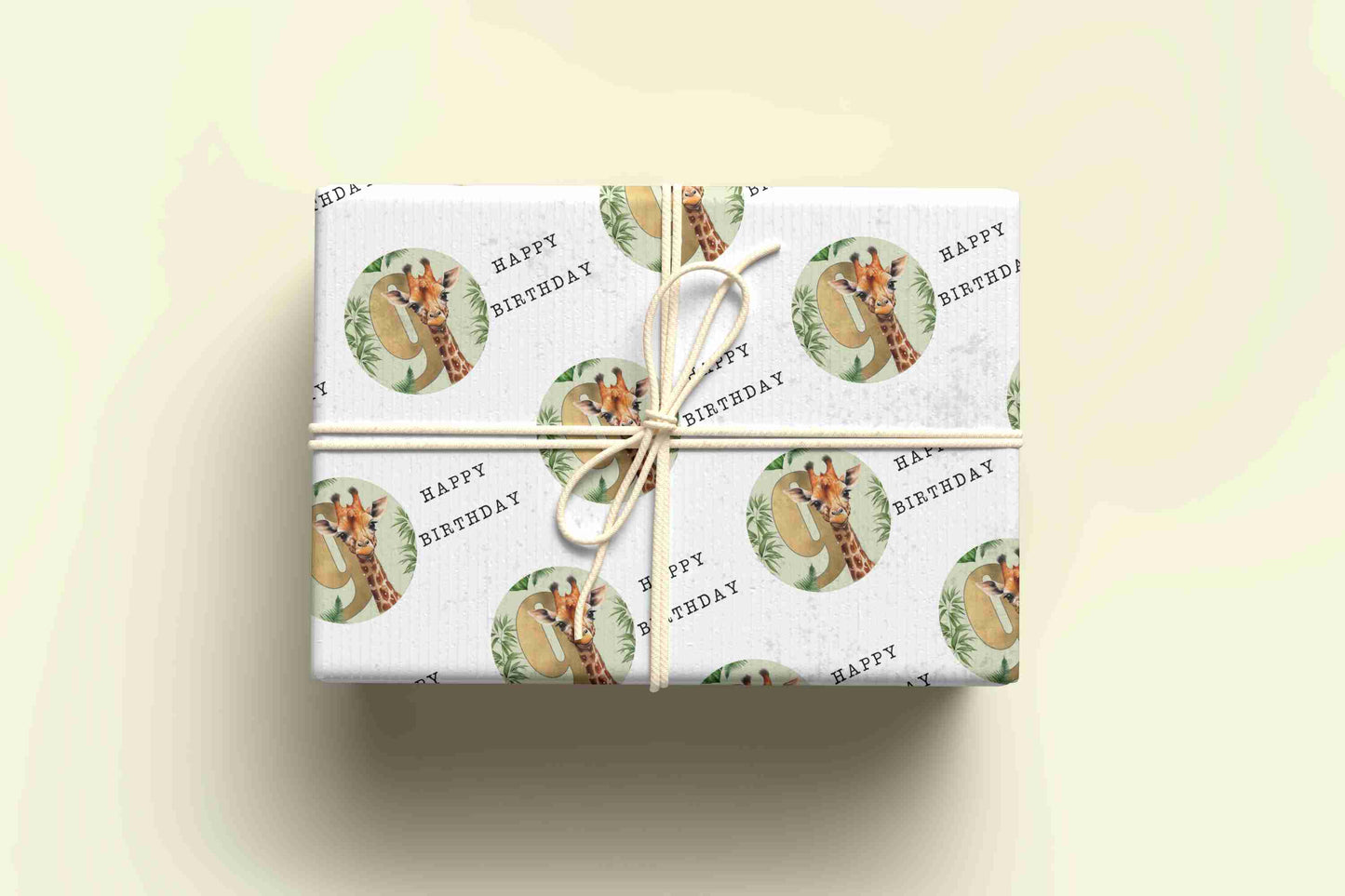 Giraffe Birthday Wrapping Paper - Ages 1 - 9