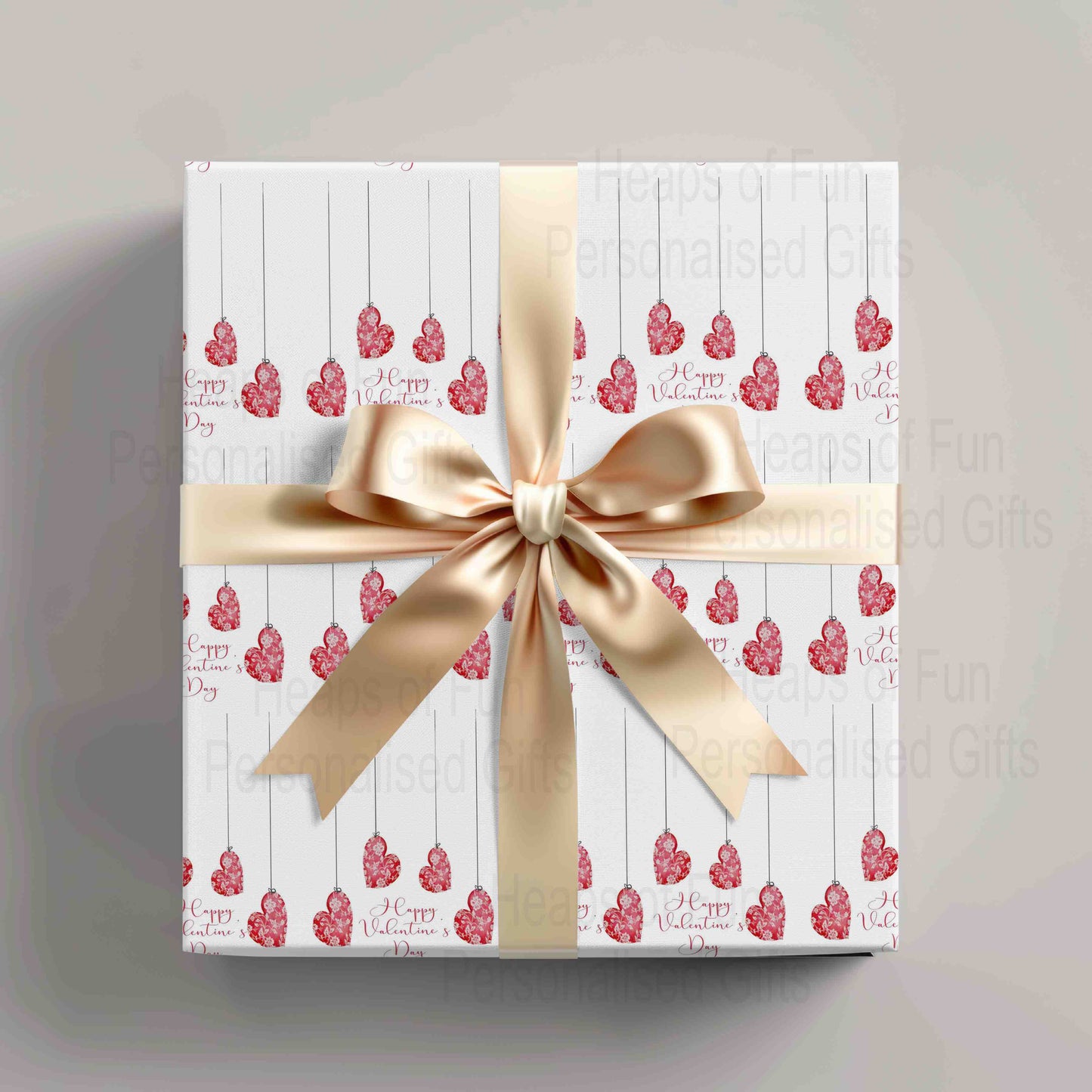 Hanging Heart Valentine's Day Wrapping Paper