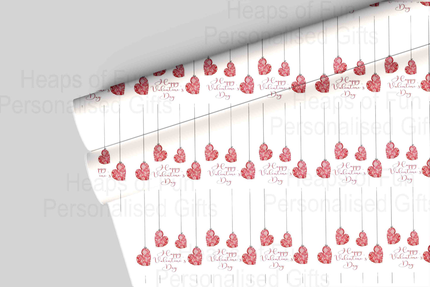 Hanging Heart Valentine's Day Wrapping Paper