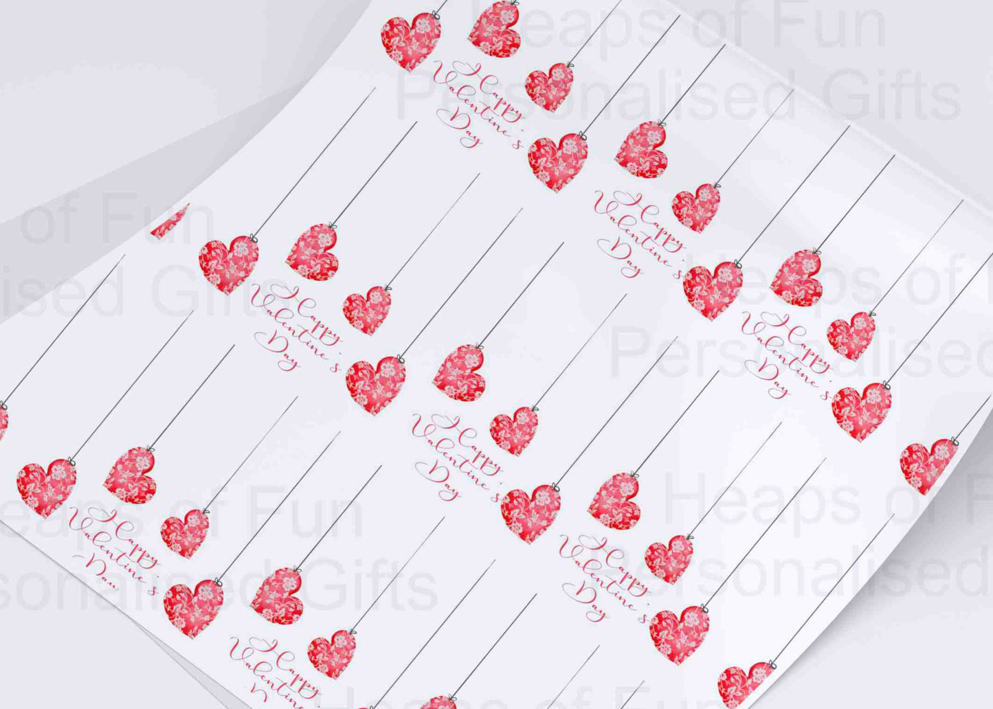 Hanging Heart Valentine's Day Wrapping Paper