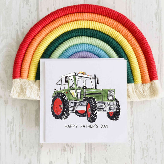 Green Vintage Tractor Birthday Card, Father's Day Card