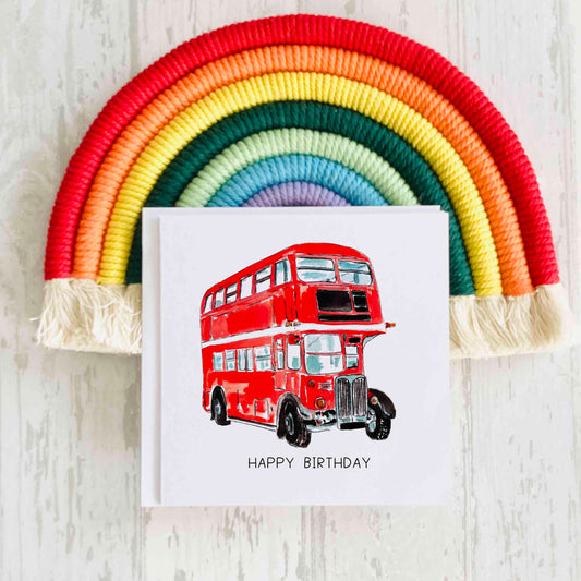 Double Decker Bus Birthday Card, Father's Day Card