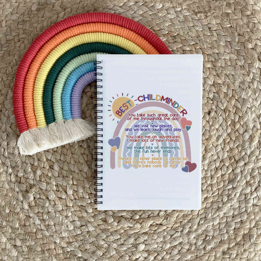 Personalised Childminder Notebook, Childminder Gift