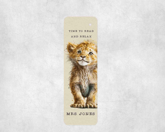 Personalised Teacher Lion Bookmark, Thank you end of term Gift, Teacher Appreciation Gift