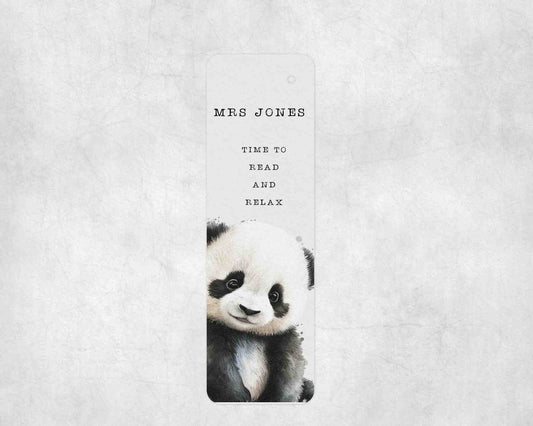 Personalised Teacher Panda Bookmark, Thank you end of term Gift, Teacher Appreciation Gift
