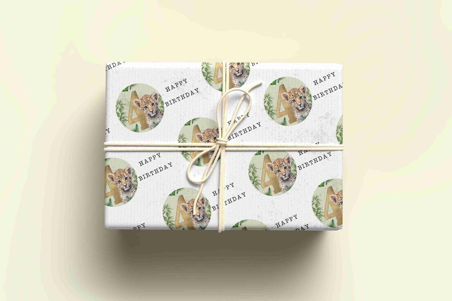 Leopard Birthday Wrapping Paper - Ages 1 - 9