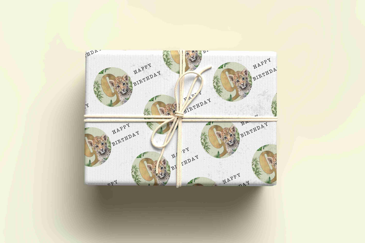 Leopard Birthday Wrapping Paper - Ages 1 - 9