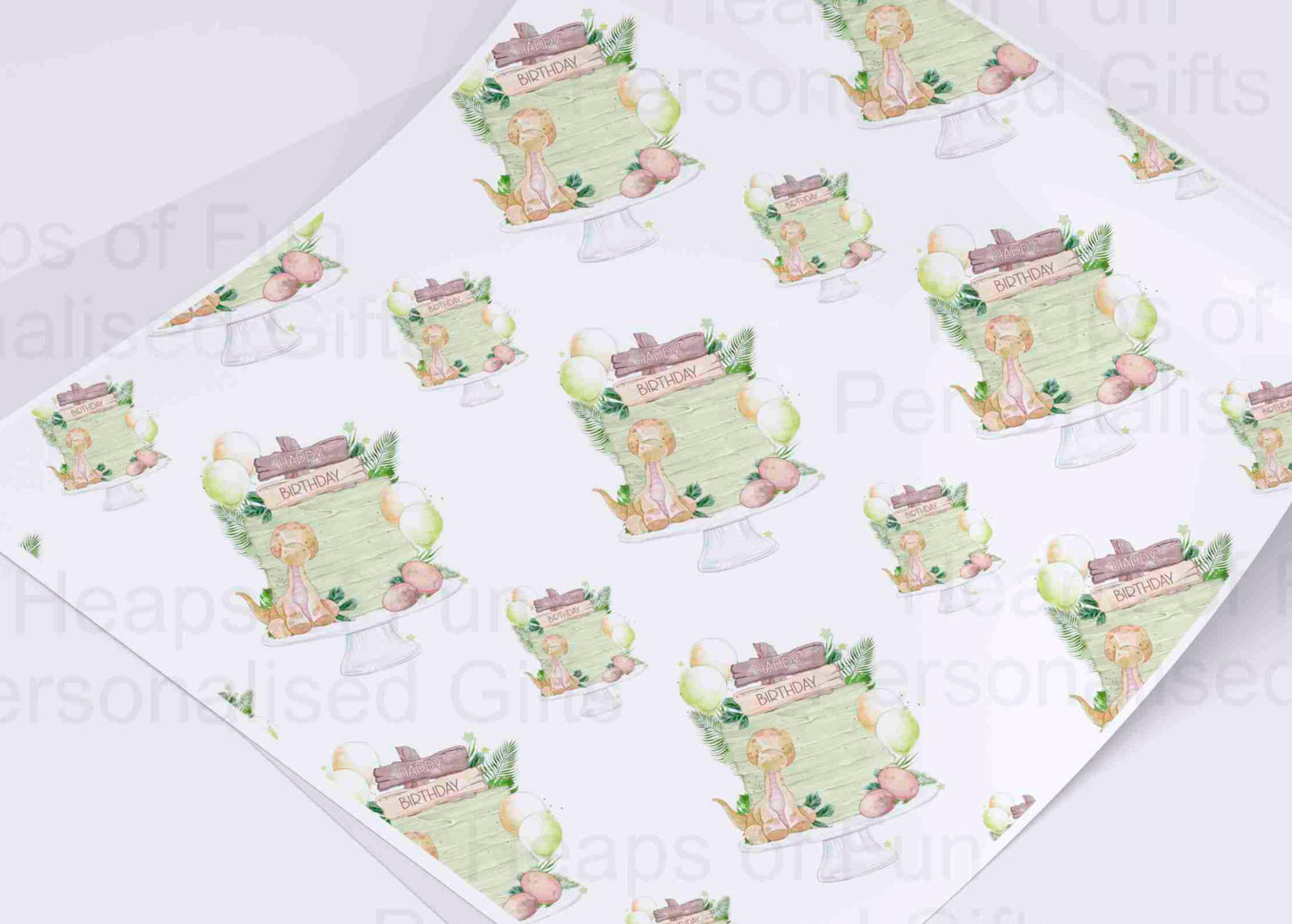 Lion Birthday Cake Wrapping Paper