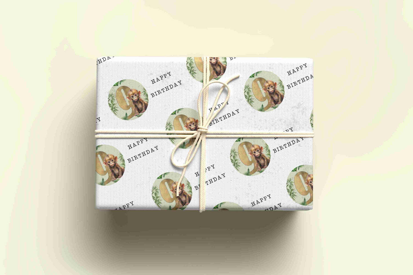 Monkey Birthday Wrapping Paper - Ages 1 - 9