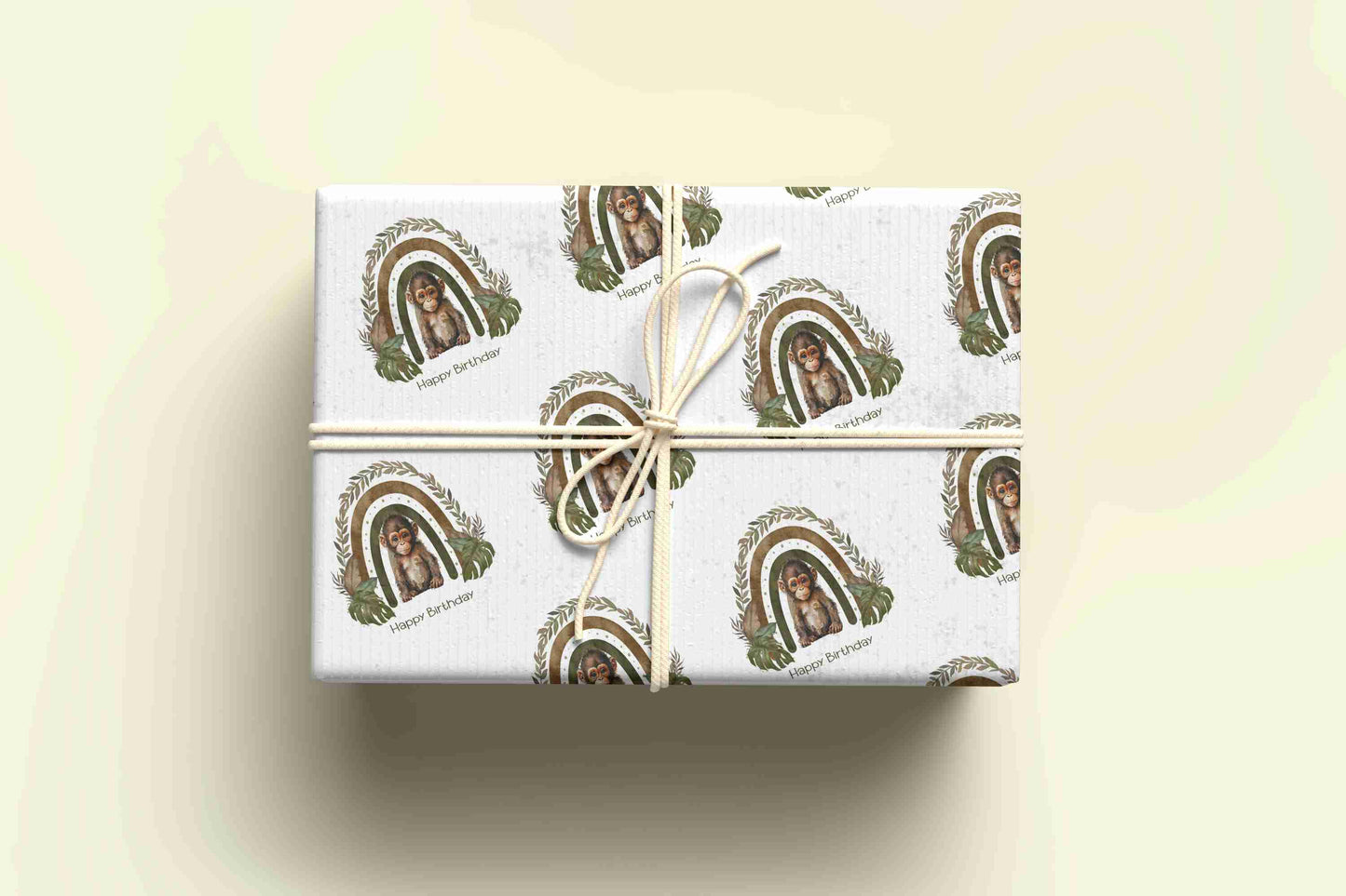 Monkey Rainbow Wrapping Paper - For any occasion