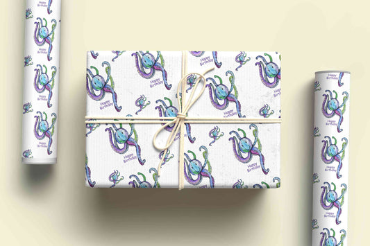 Rainbow Octopus Wrapping Paper