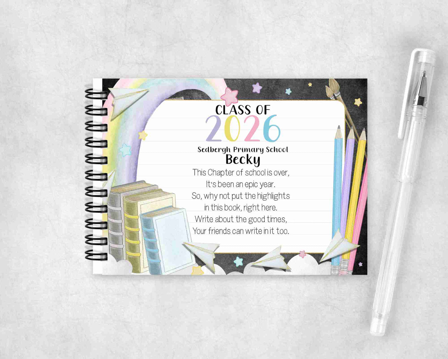 Custom Class of 2026 Leavers Book - Personalised Year 6 Keepsake Notebook - Other designs available