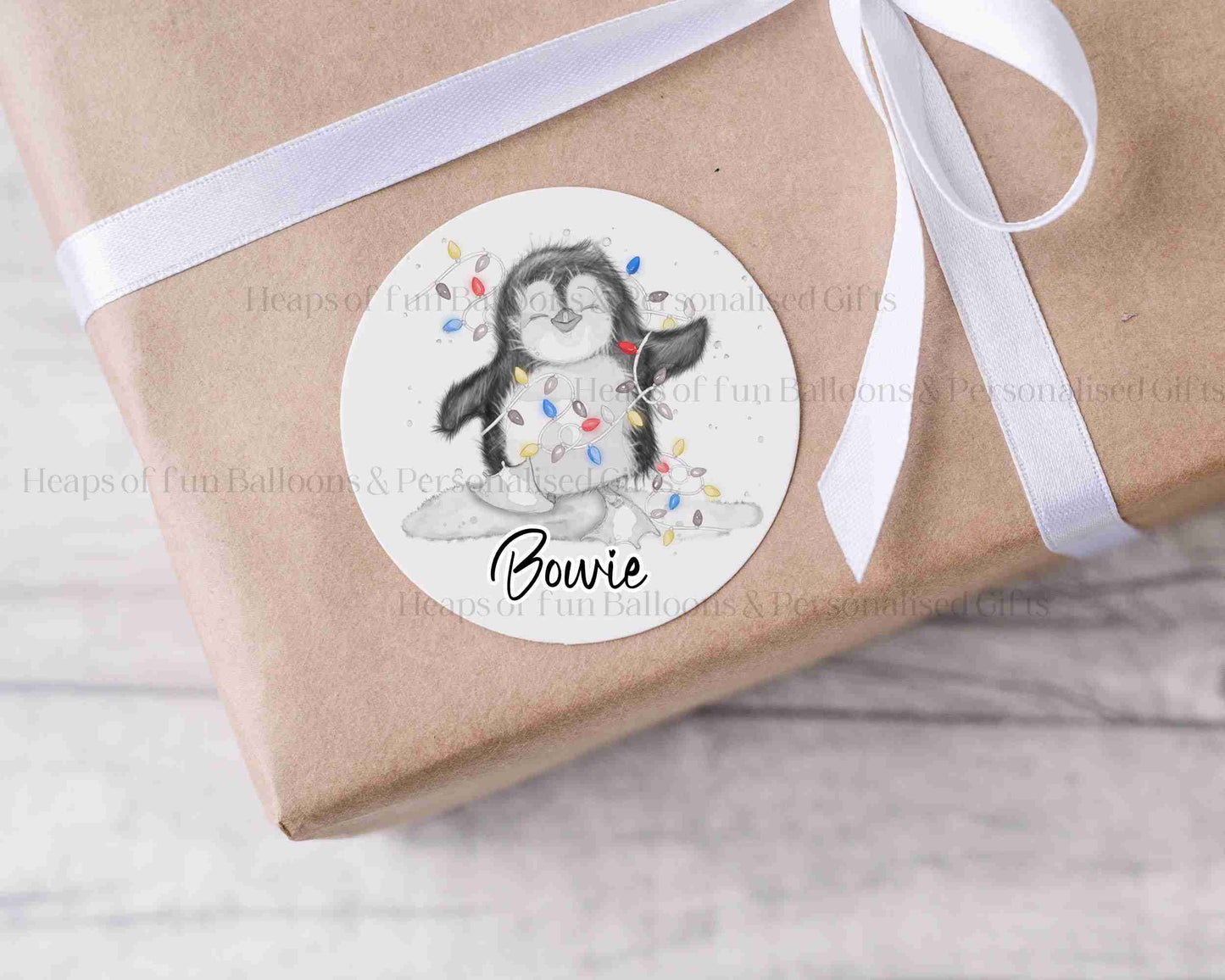 Personalised Penguin Christmas Stickers