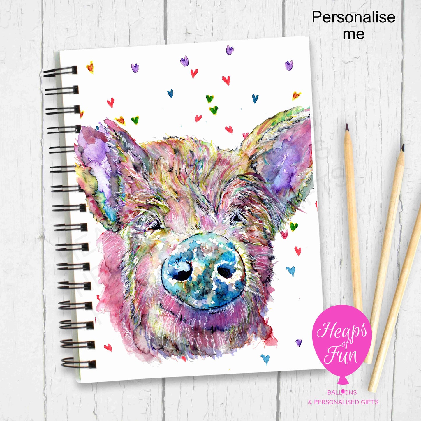 A5 Personalised Notebook – Pig Design | Custom Name Journal