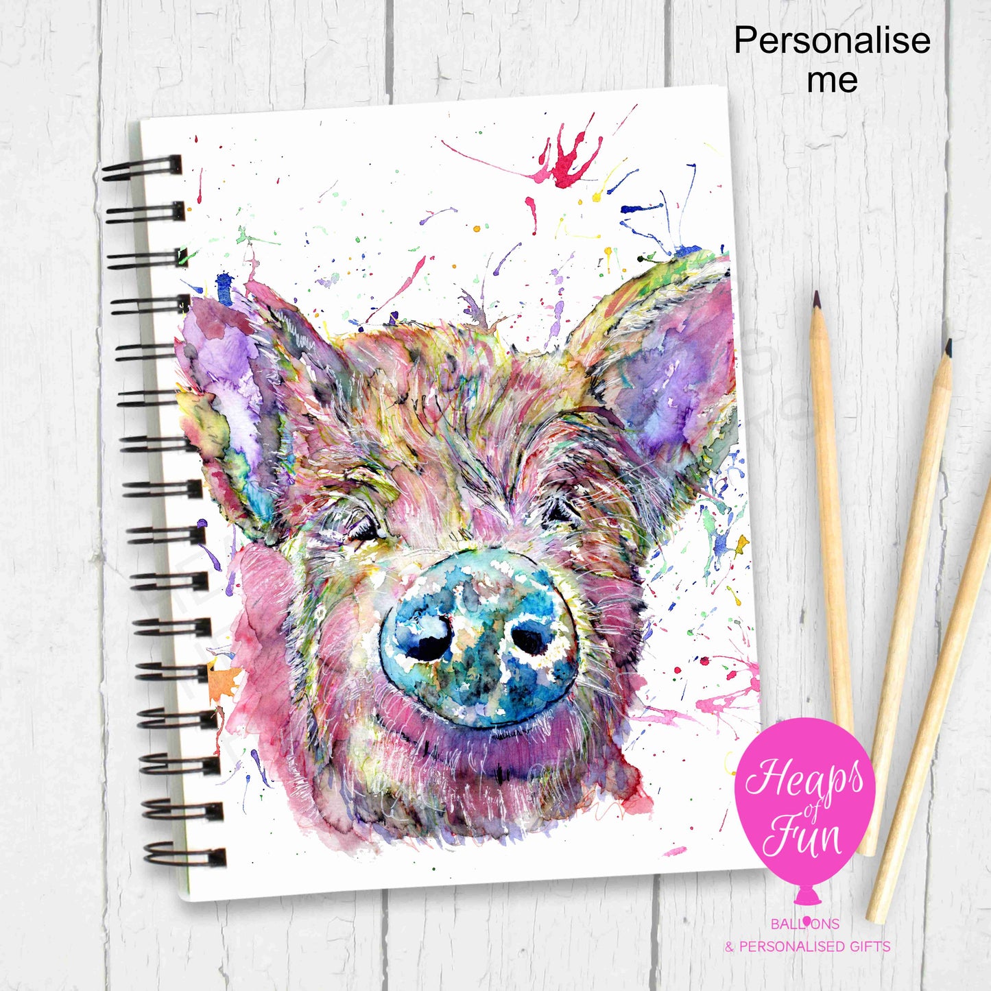A5 Personalised Notebook – Pig Design | Custom Name Journal