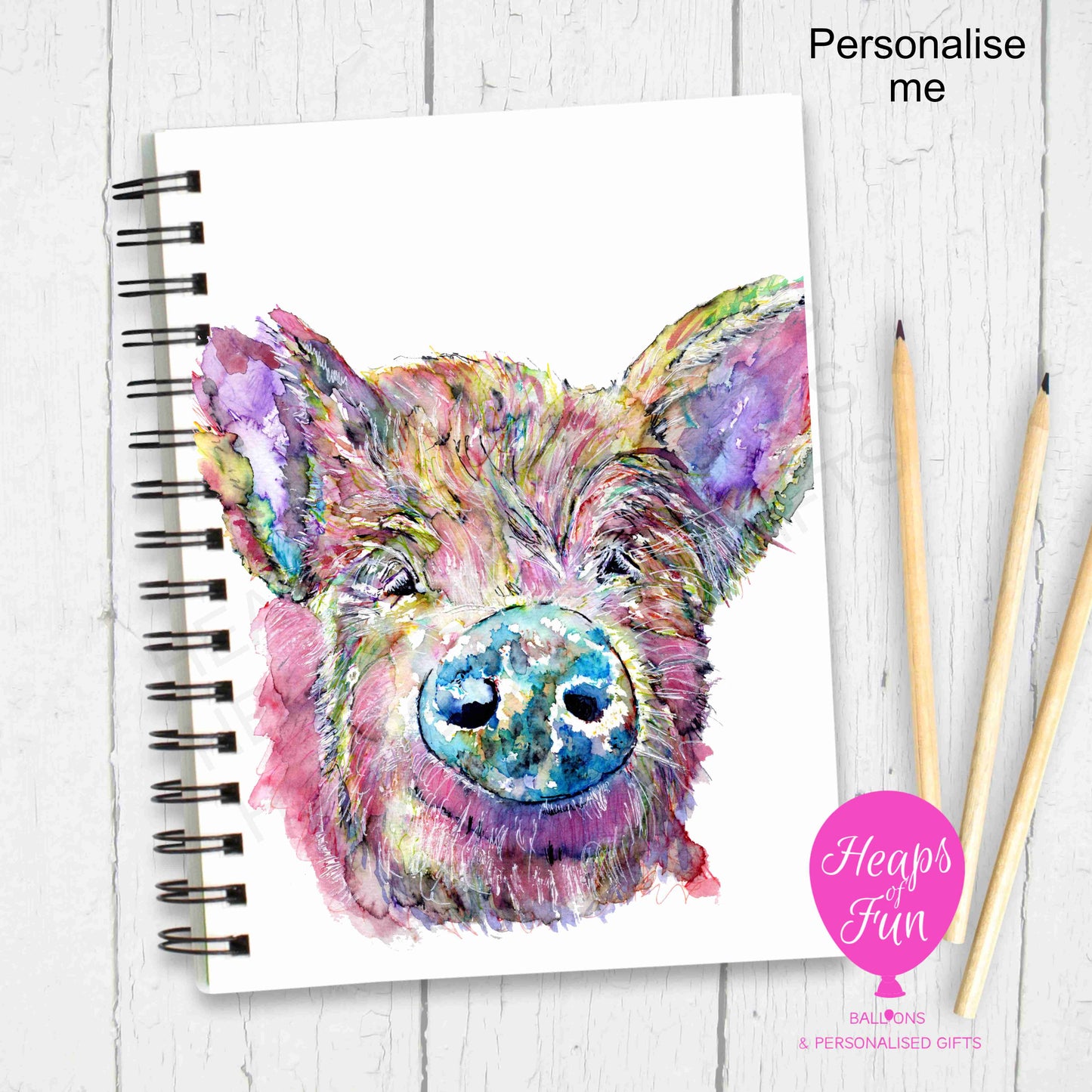 A5 Personalised Notebook – Pig Design | Custom Name Journal