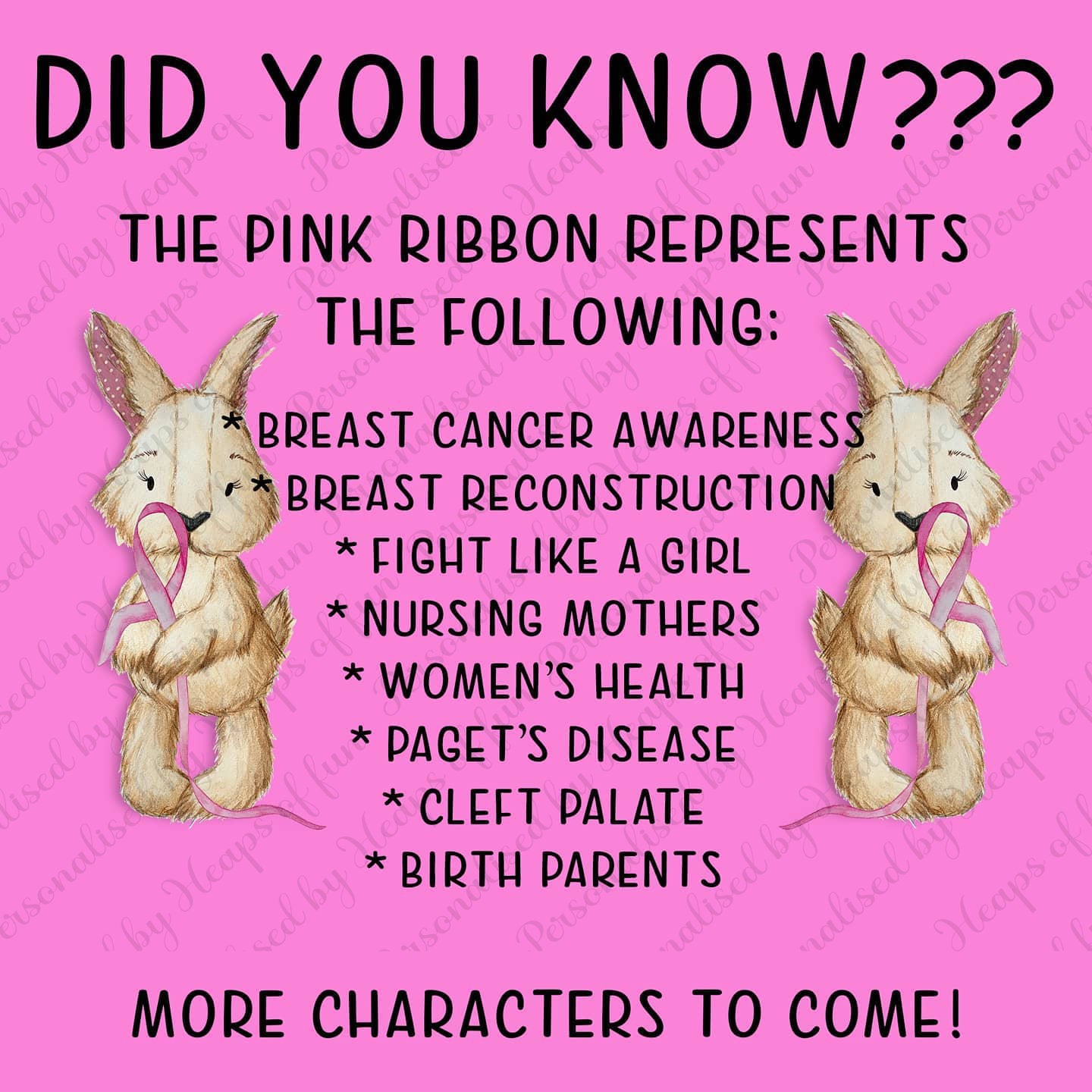 Pink Ribbon Awareness Notebook – Bunny Design Journal