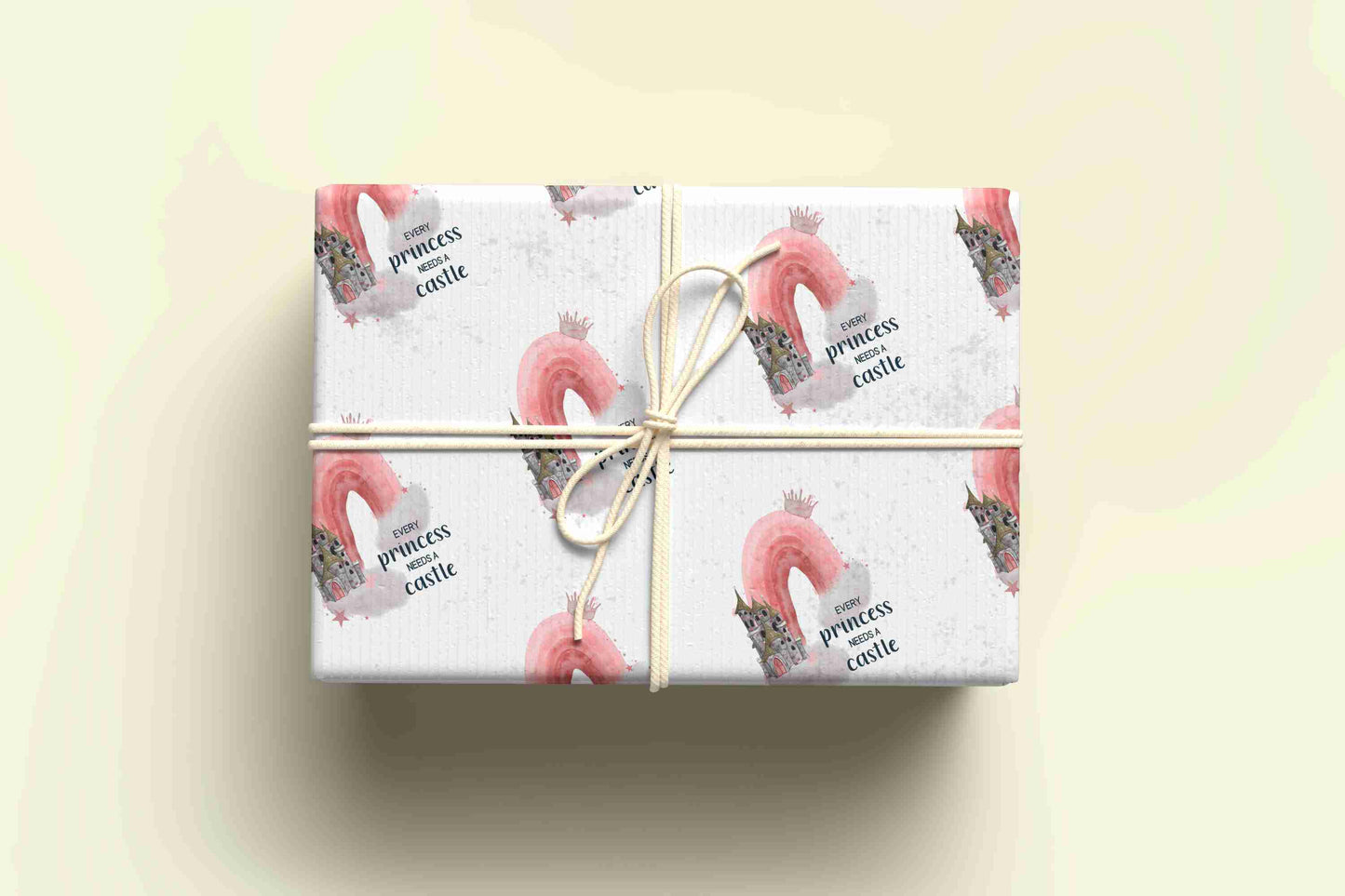 Every Princess Needs a Castle Rainbow Birthday Wrapping Paper