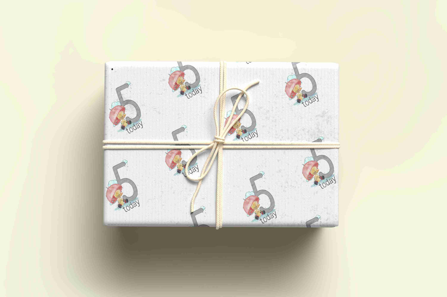Red Splashy Duck Happy Birthday Wrapping Paper Age 1-5