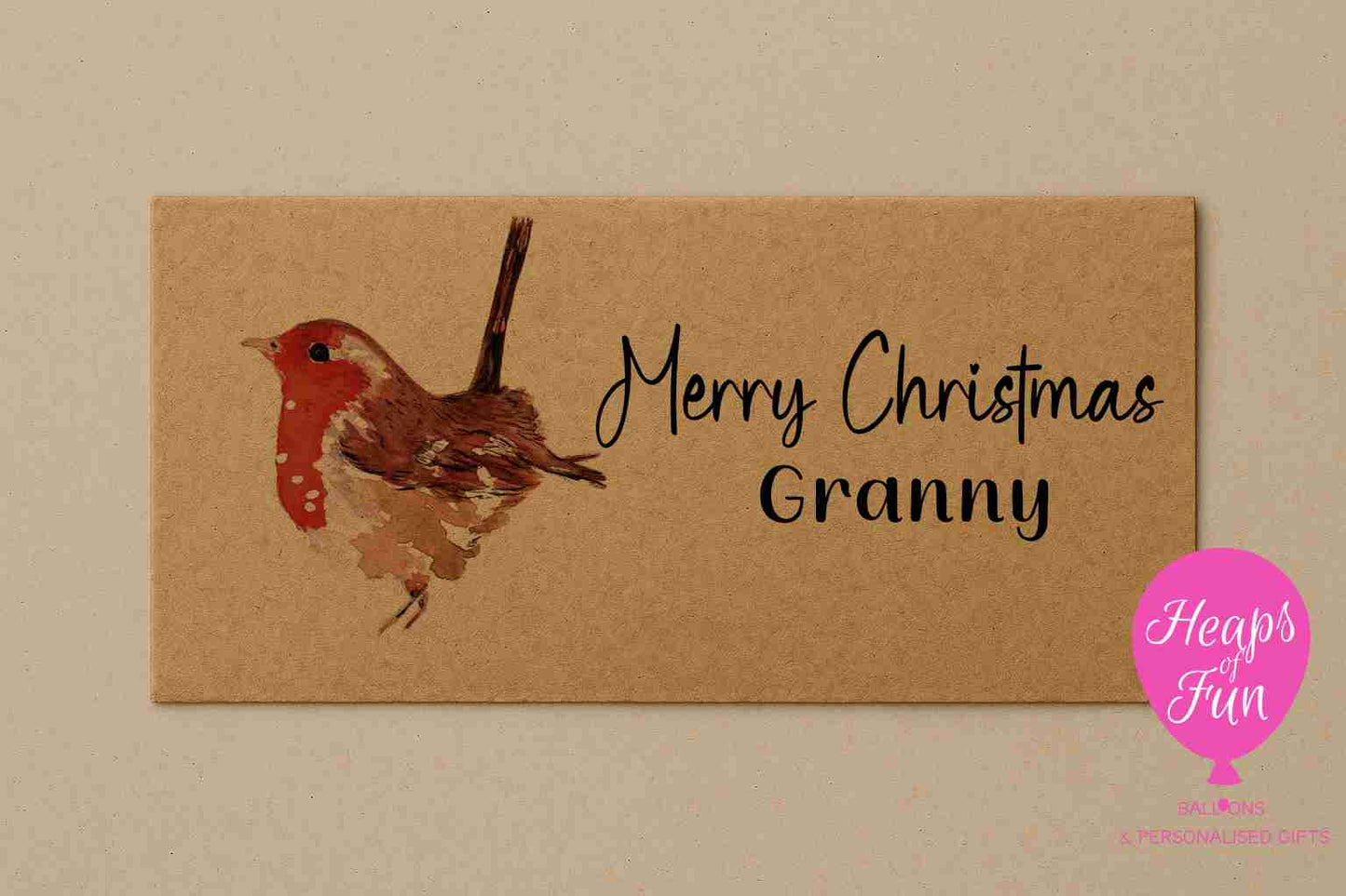Personalised Robin Christmas Envelope – Perfect for Gifting Money, Vouchers & Gift Cards