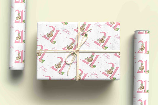 21st Birthday Sloth Wrapping Paper