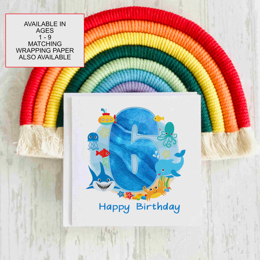 Under the Sea Themed Birthday Card - Ages 1-9