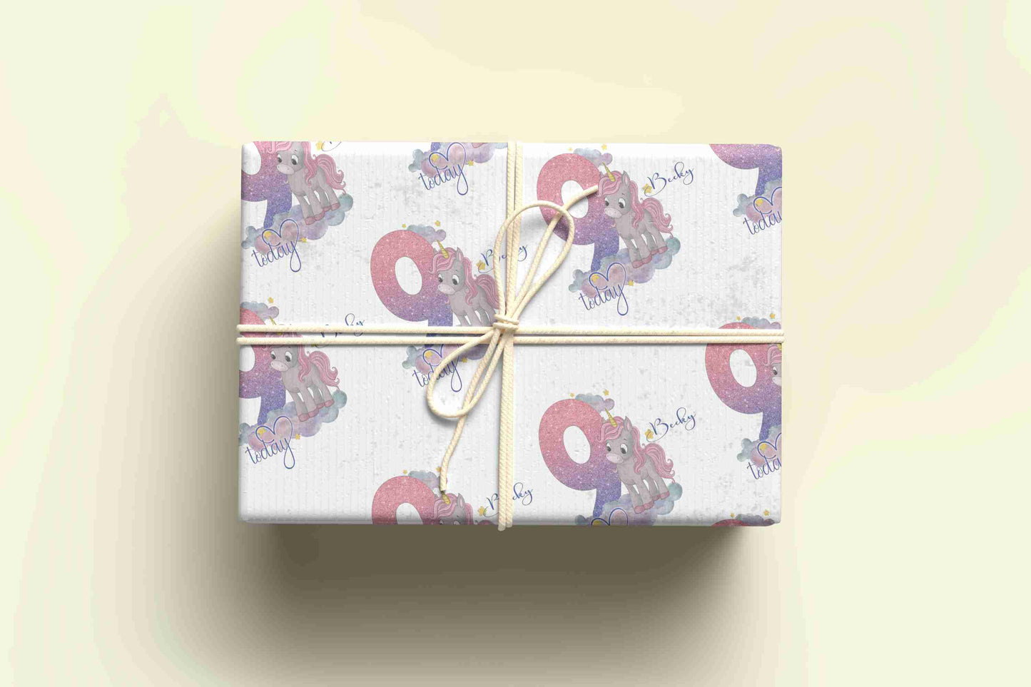 Personalised Unicorn Wrapping Paper - Age 1 - 9