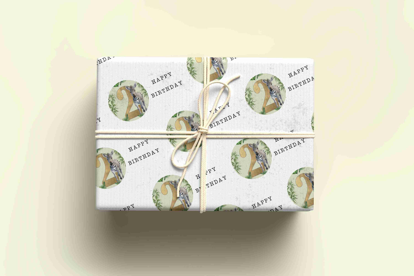 Zebra Birthday Wrapping Paper - Ages 1 - 9