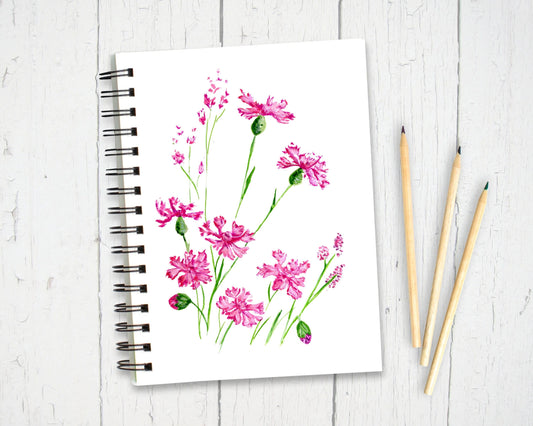 Pink Flowers Notebook | Floral Gift