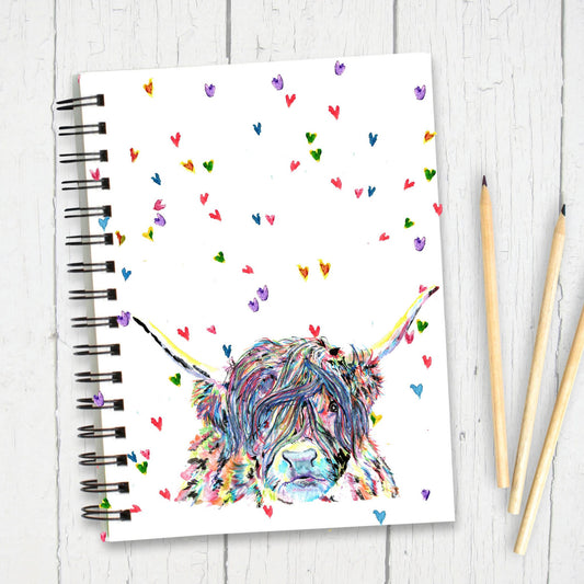 A5 Personalised Highland Cow Notebook, Journal, Highland Cow Gift