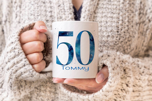 Personalised 50th Birthday Mug, 50th Birthday Gift, 50th Mug, Fifty