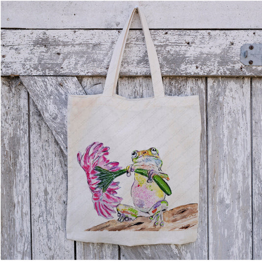 Personalised Tote Bag, Frog Tote Bag, Frog Gift, Reusable Bag