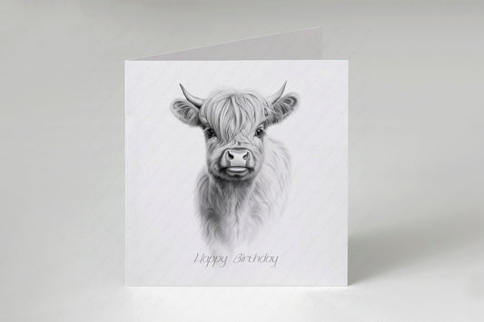 Highland Cow Birthday Card - Personalised Highland Cow Card