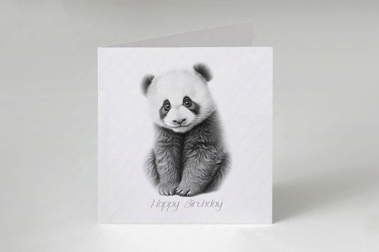 Panda Birthday Card - Personalised Panda Card