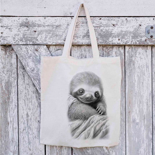 Sloth Tote Bag, Reusable Bag, Personalised Tote Bag