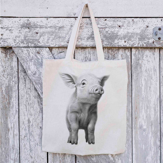 Pig Tote Bag, Reusable Bag, Personalised Tote Bag