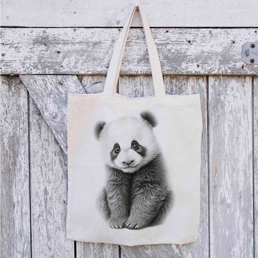 Panda Tote Bag, Reusable Bag, Personalised Tote Bag