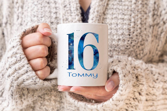 Personalised 16th Birthday Mug – Custom Gift for a Special Milestone - Pink or Blue