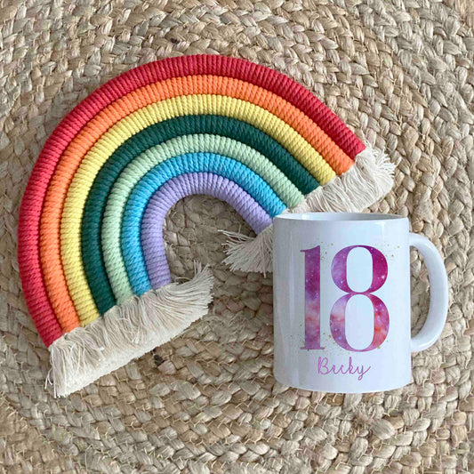 Personalised 18th Birthday Mug – Custom Gift for a Special Milestone - Pink or Blue