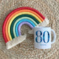 Personalised 80th Birthday Mug – Custom Gift for a Special Milestone - Pink or Blue