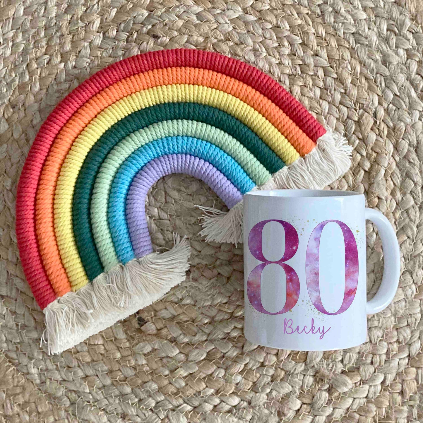 Personalised 80th Birthday Mug – Custom Gift for a Special Milestone - Pink or Blue