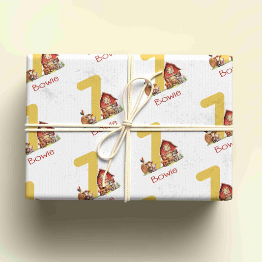 a wrapped present box with the number one on it