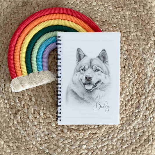Sketchy American Akita Dog Notebook