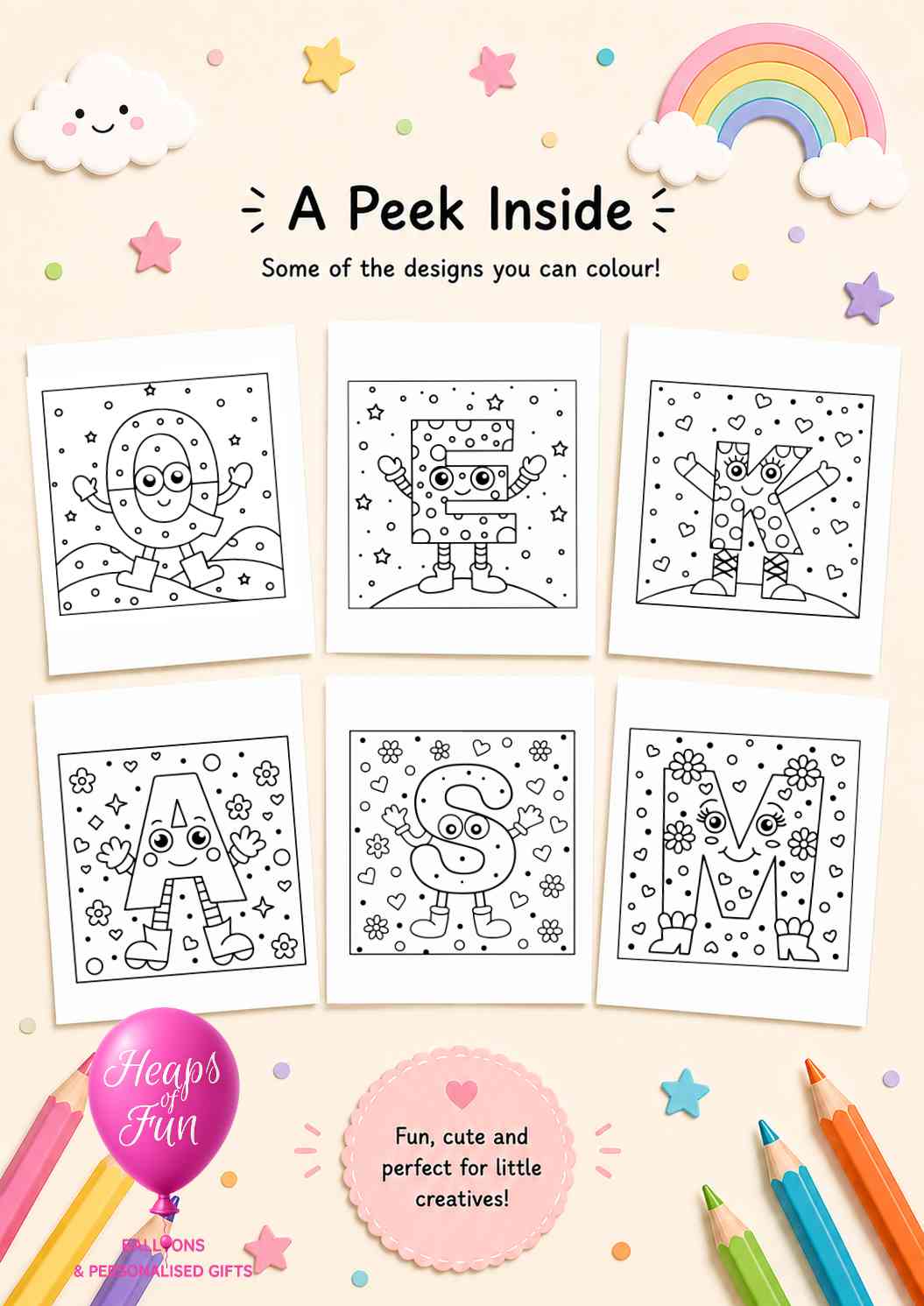 Personalised Alphabet Colouring Book for Kids | ABC Colouring