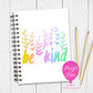 A5 Personalised Notebook – “Be Kind” Rainbow Design