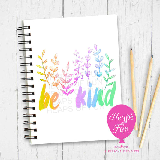 A5 Personalised Notebook – “Be Kind” Rainbow Design
