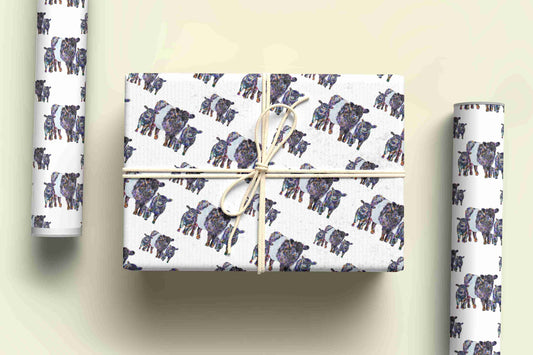 Belted Galloway Cow Wrapping Paper